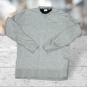 Jack & Jones x True Sweatshirt Mens L Grey Performance Mesh Lined Tech Crewneck